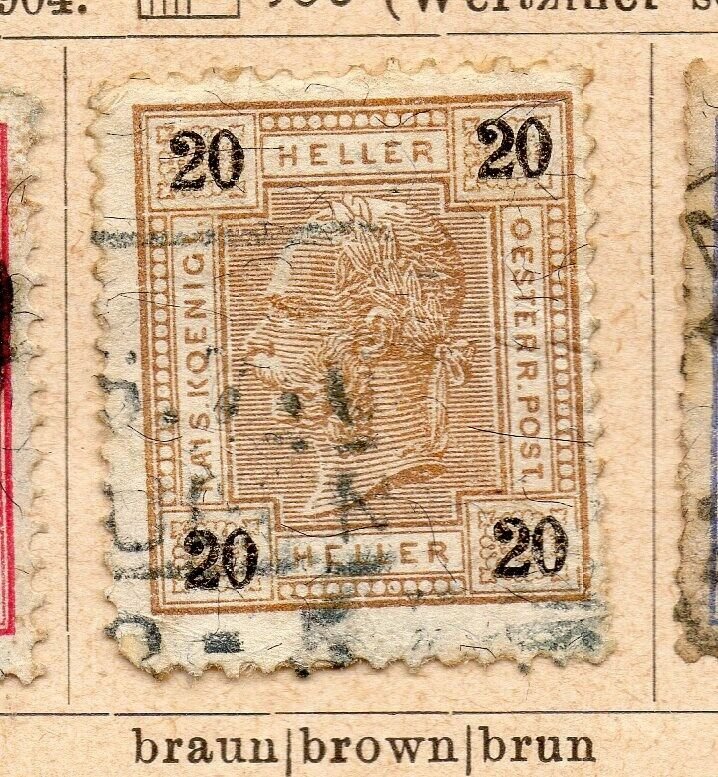 Austria 1904 Early Issue Fine Used 20h. NW-08481