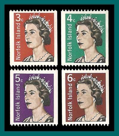 Norfolk Island 1968-71 QEII Coils, MNH 116-118a,SG93-SG95a