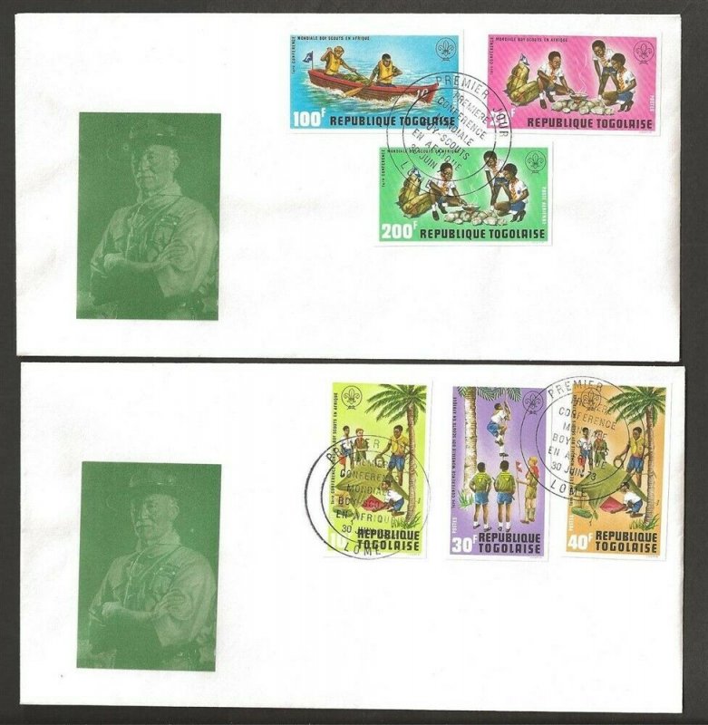 1973 Scouts Togo 1st World Conference Africa FDC IMPERF 