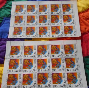 Mongolia #1114, 1116 Olympics sheets (35) used