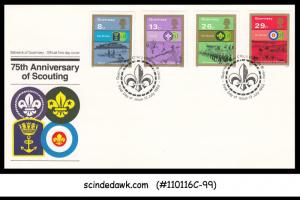 GUERNSEY - 1982 75th ANNIVERSARY OF SCOUTING / SCOUT - 4V - FDC