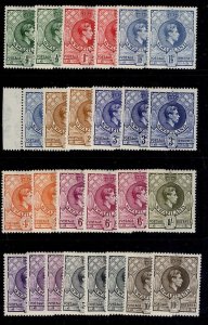 SWAZILAND GVI SG28-38a, 1938-54 set inc. extra perfs + shades LH MINT. Cat £500+