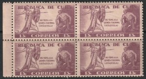 Cuba 1943 Sc 379 margin block MNH**