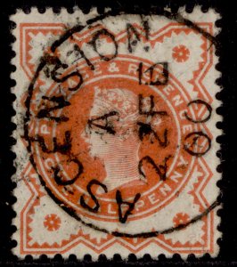 ASCENSION QV SG Z8, ½d vermilion, FINE USED. Cat £140. CDS