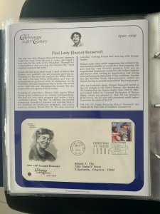 FDC CELEBRATING 20th CENTURY 1933 first lady eleanor roosevelt