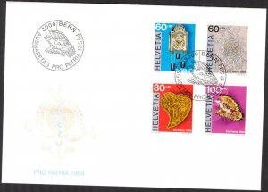 Switzerland 1994 Pro Patria Folk Art set of 4 FDC