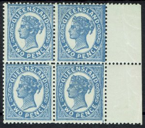 QUEENSLAND 1895 QV 2D BLOCK*/** PERF 12½,13  