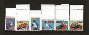  Ecuador Sc 1281-86 NH Set of 1992 - Galapagos Island Wildlife Fauna 