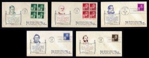 # 889 to 893 First Day Covers with Holland cachet dated 1940