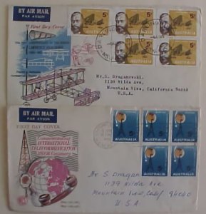 AUSTRALIA FDC 1965 AU 4 DARLINGHURST FIRST MY 10 UNOFFCIAL TOWN BLOCKS