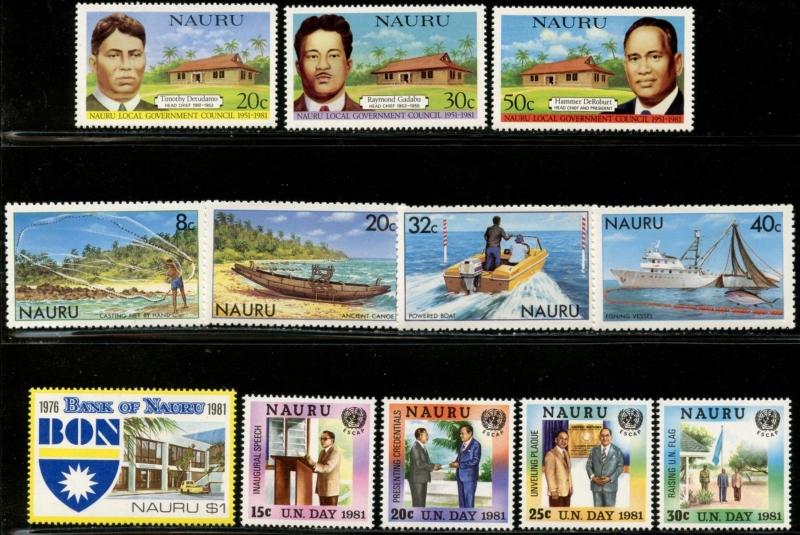 NAURU Sc#224-263 SG#191/234 1981-82 Eleven Complete Sets & 1 SS Mint NH