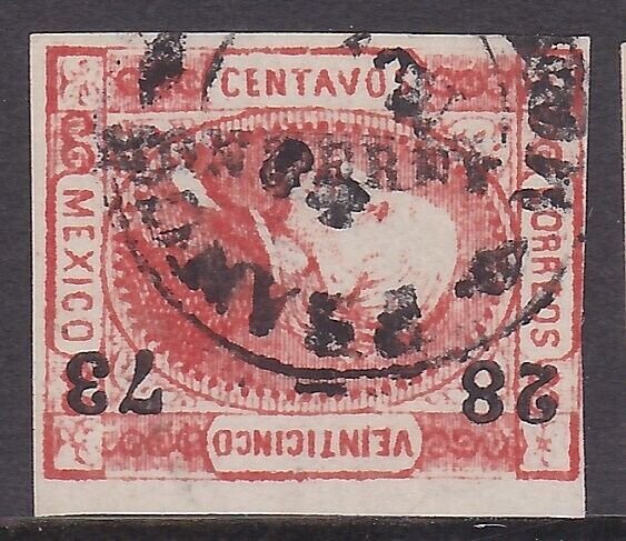 MEXICO 1873 25c imperf fine used ..........................................A2418
