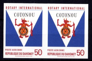 Dahomey 1969 Sc#C106 ROTARY INTERNATIONAL Pair  IMPERFORATED MNH