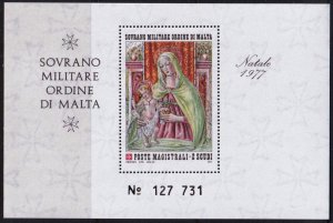 Sovereign Military Order of Malta 1977 Christmas Sass.Bl.11 MNH