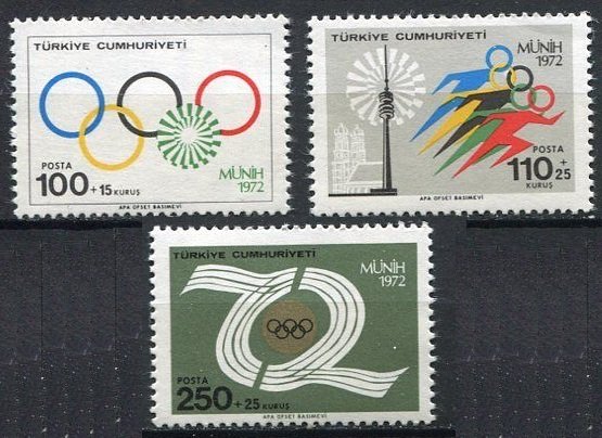 1972 Turkey 2261-2263 1972 Olympic Games in Munchen