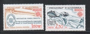 Andora (Fr) Sc 294-95 1982  Europa stamp set mint NH