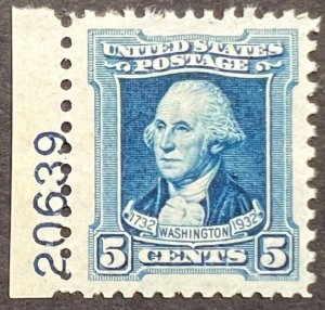 Scott#: 710 - Washington at 63 5¢ 1932 BEP Single Stamp MNHOG - Lot B1