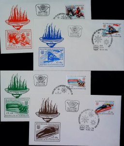 1975 Austria Winter Olympics Full Set of Stamps on Covers 20605-