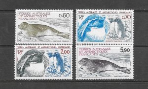 PENGUINS & SEALS - FRENCH SOUTHERN ANTARCTIC TERRITORY #107-10  MNH