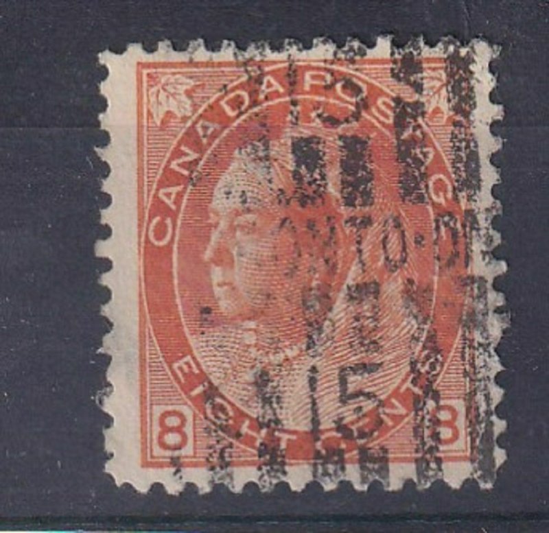 1898  CANADA - SG: 161  - QUEEN VICTORIA - 8c  ORANGE-YELLOW  -  USED