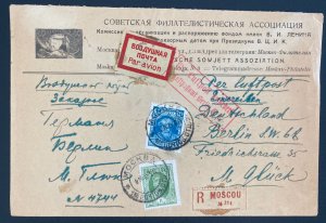 1928 Moscow Russia Commercial Airmail Cover To  Berlin Germany