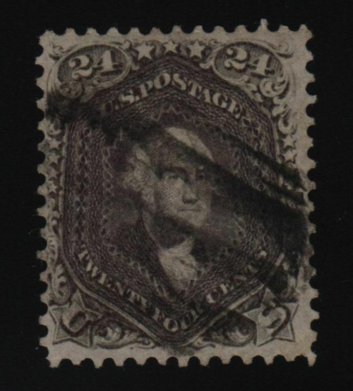 1862  Sc 78a used definitive single Dark Grey Violet  with Certificate CV $400