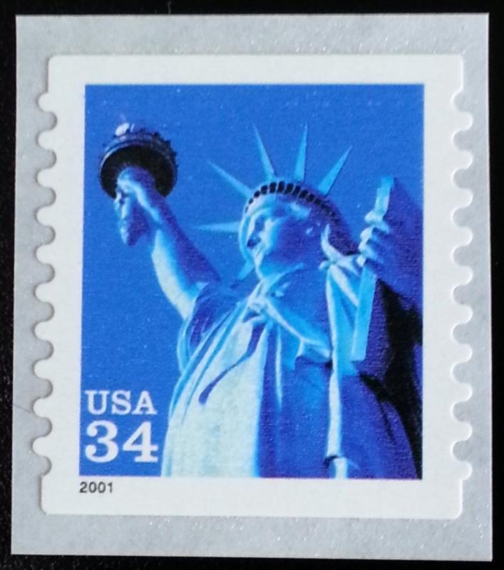 2001 34c Statue of Liberty, Coil, SA Scott 3466 Mint F/VF NH