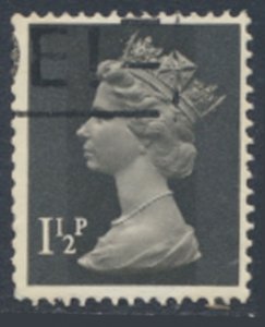 GB Machin 1½p SC# MH24 Used  2 phos bands  see details & scans