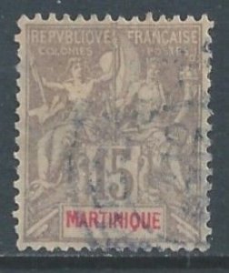 Martinique #41 Used 15c Navigation & Commerce - Gray