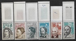 1962 France B359-64 complete Portraits set MNH