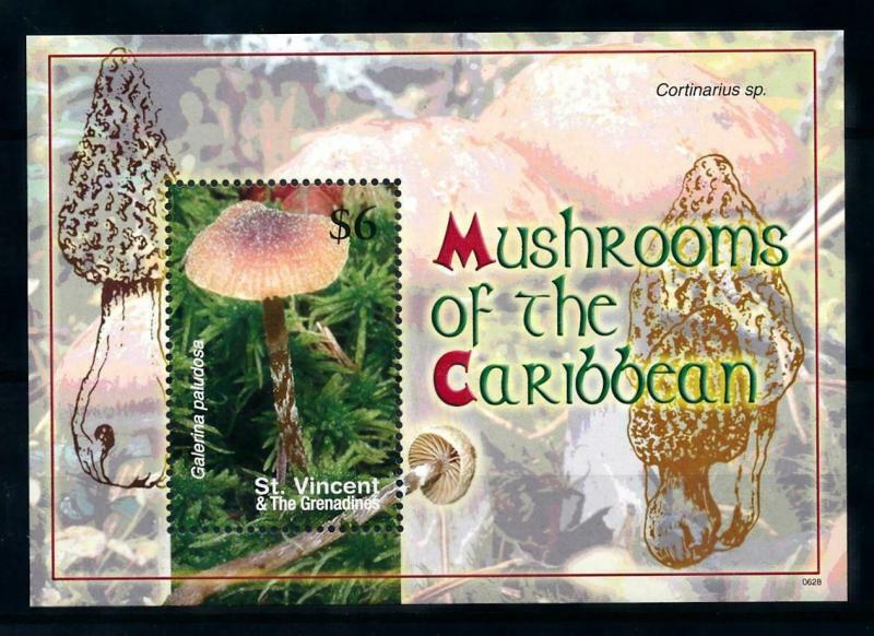 [100367] St. Vincent 2007 Mushrooms Pilze Champignons Souvenir Sheet MNH