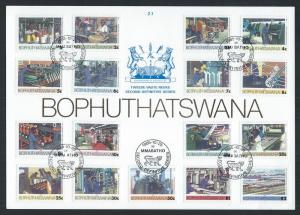 BOPHUTHATSWANA SC#139//159 1ST DAY SHEET 2.1 FVF/CTO 1985-91