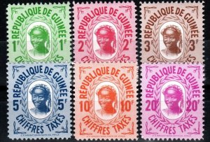Guinea #J36-41 MNH   CV $8.90 (X3401)