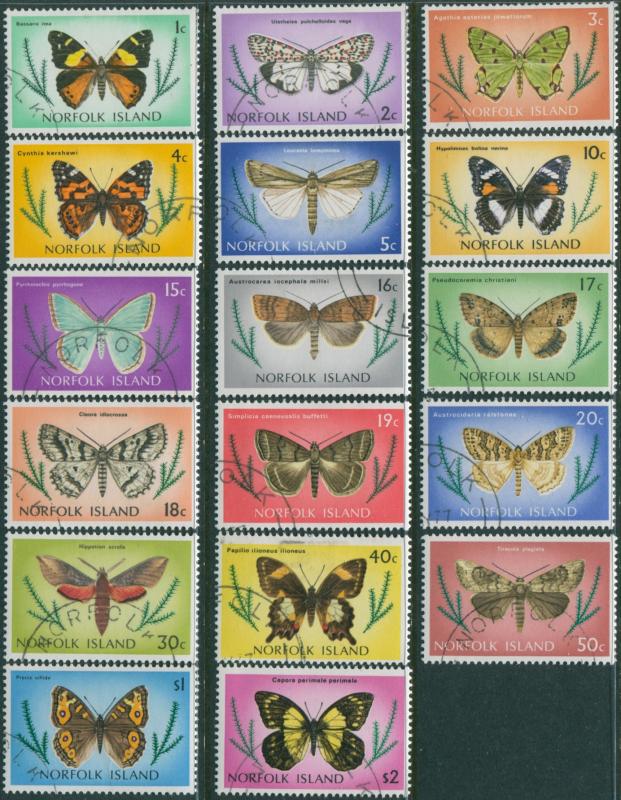 Norfolk Island 1977 SG179-195 Butterflies and Moths set FU