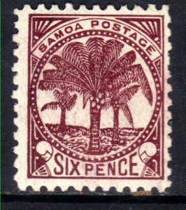 Samoa 1886 QV 6d Brown Purple MM SG 62a ( M745 )