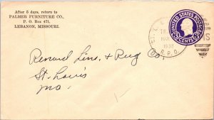 RPO Cover St L & ? 1938 - Palmer Furniture Co - Lebanon, Mo - F69592