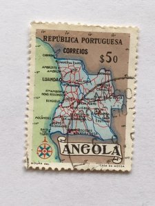 Angola – 1955 – Single “Map” Stamp – SC# 388 – Used