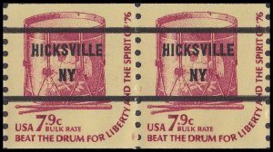 US 1615a Drum bulk rate 7.9c precanceled Hicksville NY coil pair MNH 1976
