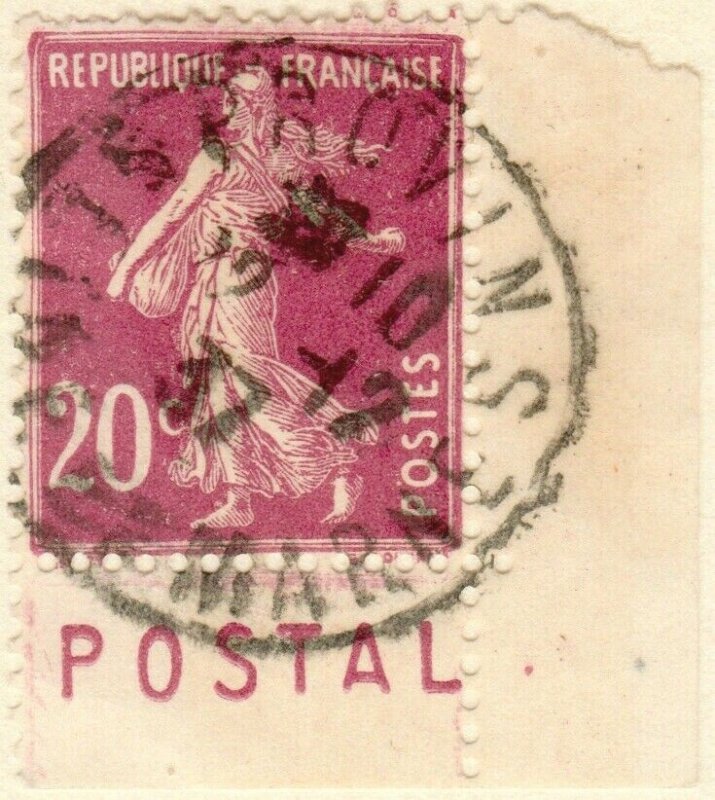 FRANCE - 1937 Bande pub  POSTAL  sur Yv.190 20c t.VI - Obl. PROVINS (A1)