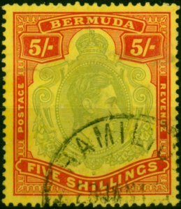 Bermuda 1939 5s Pale Green & Red-Yellow SG118a Fine Used