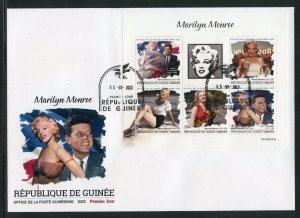 GUINEA 2023 MARILYN MONROE SHEET WITH JOHN F. KENNEDY FIRST DAY COVER