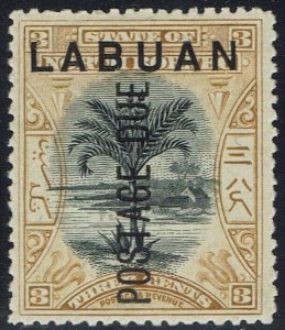 LABUAN 1901 POSTAGE DUE 3C PERF 13½ - 14