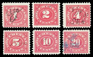 Scott R251-R256 1c-20c Perf 10 Revenues Complete Set Used Fine+ Cat $12.20