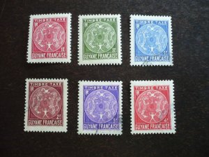 Stamps - French Guiana - Scott# J22-J23,J25-J28 - Mint & Used Set of 6 Stamps