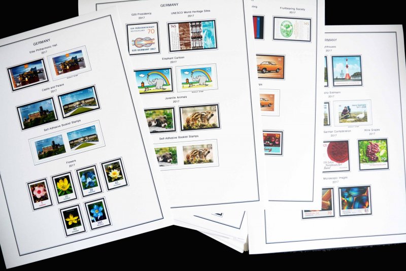 COLOR PRINTED GERMANY 2011-2020 STAMP ALBUM PAGES (89 illustrated pages)