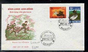 VIET NAM (P1509B) 1972 CACHETED UNADDRESED FIRST DAY COVER   SC 439-440 VFU 