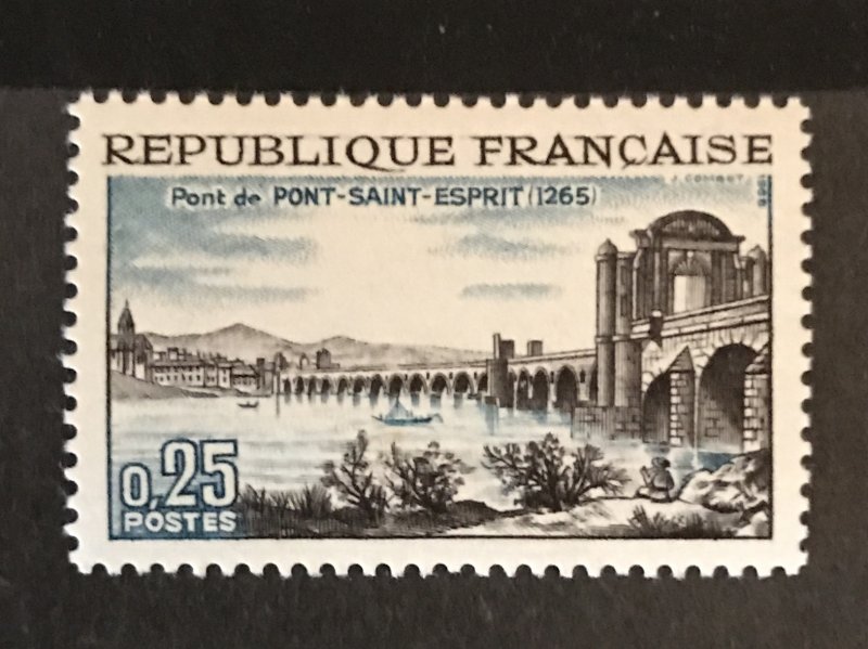 France 1966 #1155, Rhone Bridge, MNH.
