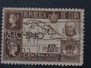 ​CUBA-1940-SC#C32 CENTENARY-OF THE 1ST POSTAGE STAMP - USED VERY FINE-