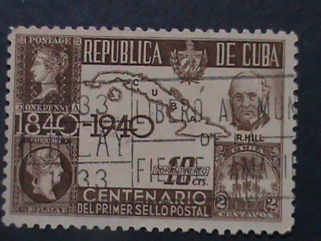 ​CUBA-1940-SC#C32 CENTENARY-OF THE 1ST POSTAGE STAMP - USED VERY FINE-