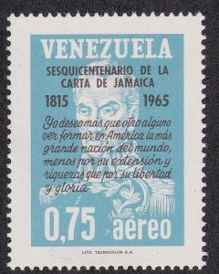 Venezuela # C909, Simon Bolivar & Quotation, LH, 1/3 Cat.